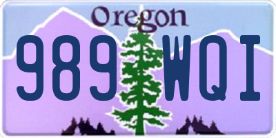 OR license plate 989WQI