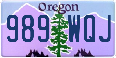 OR license plate 989WQJ