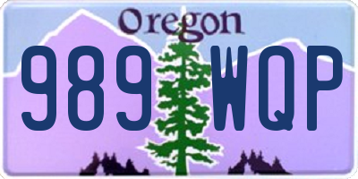 OR license plate 989WQP