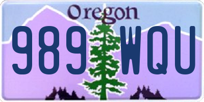 OR license plate 989WQU