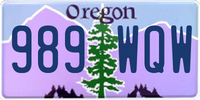 OR license plate 989WQW