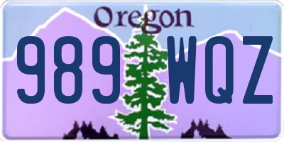 OR license plate 989WQZ