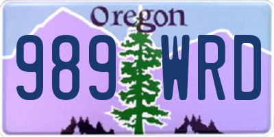 OR license plate 989WRD