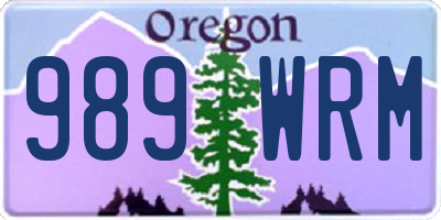 OR license plate 989WRM
