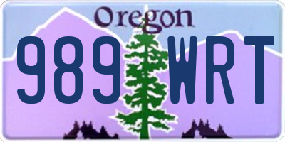 OR license plate 989WRT