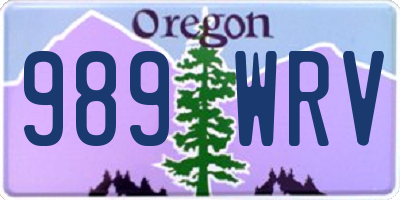 OR license plate 989WRV