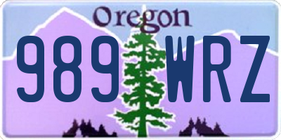 OR license plate 989WRZ