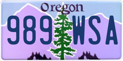 OR license plate 989WSA
