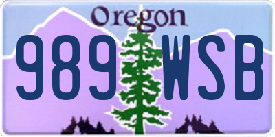 OR license plate 989WSB
