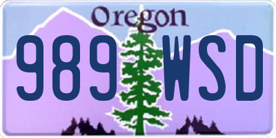 OR license plate 989WSD
