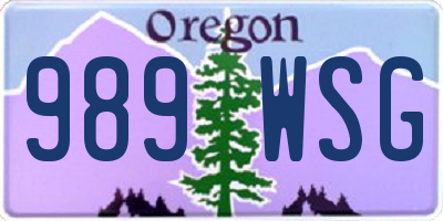 OR license plate 989WSG