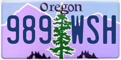 OR license plate 989WSH