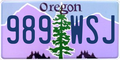 OR license plate 989WSJ
