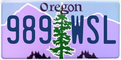 OR license plate 989WSL