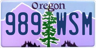 OR license plate 989WSM