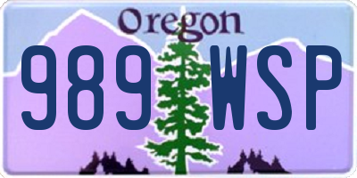 OR license plate 989WSP