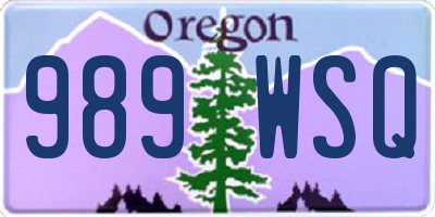 OR license plate 989WSQ