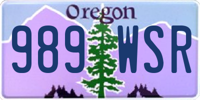 OR license plate 989WSR
