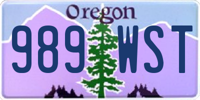 OR license plate 989WST