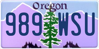 OR license plate 989WSU