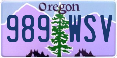 OR license plate 989WSV