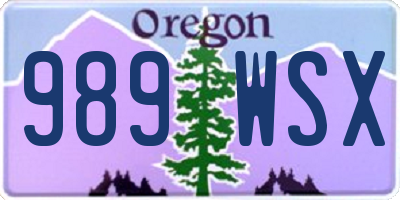 OR license plate 989WSX