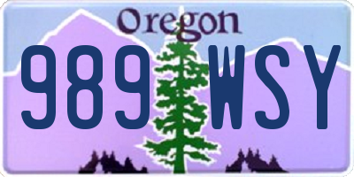 OR license plate 989WSY