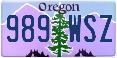 OR license plate 989WSZ