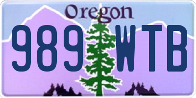 OR license plate 989WTB