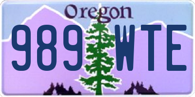 OR license plate 989WTE