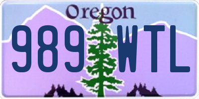 OR license plate 989WTL
