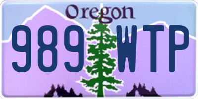 OR license plate 989WTP