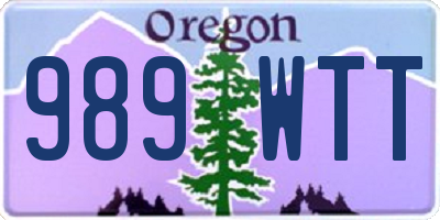 OR license plate 989WTT