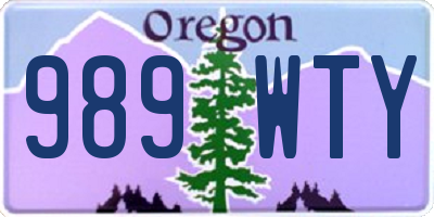 OR license plate 989WTY