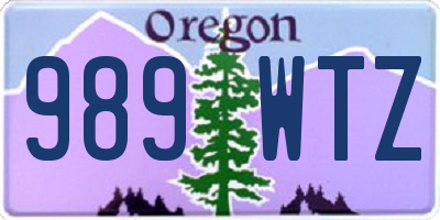 OR license plate 989WTZ