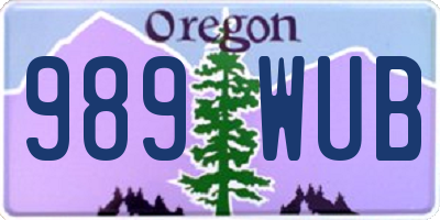 OR license plate 989WUB
