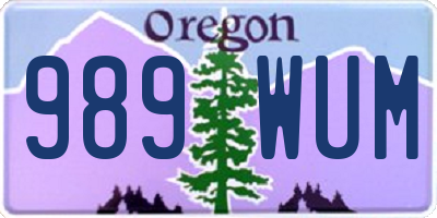 OR license plate 989WUM