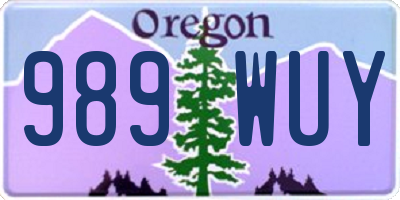 OR license plate 989WUY