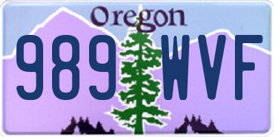 OR license plate 989WVF