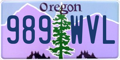 OR license plate 989WVL