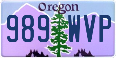 OR license plate 989WVP