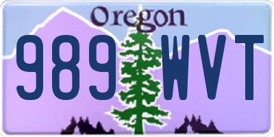 OR license plate 989WVT