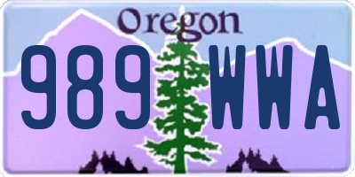 OR license plate 989WWA