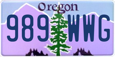 OR license plate 989WWG