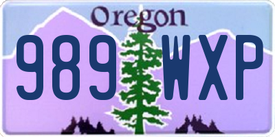 OR license plate 989WXP