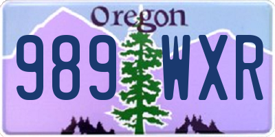 OR license plate 989WXR