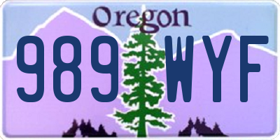 OR license plate 989WYF
