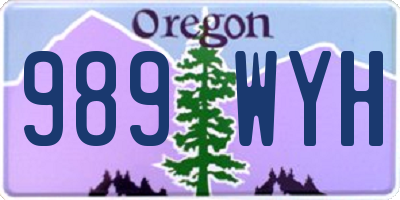 OR license plate 989WYH