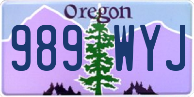 OR license plate 989WYJ