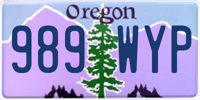 OR license plate 989WYP
